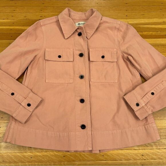 Madewell Northward Cropped Army Jacket in Blush Pink NWT - Picture 1 of 6
